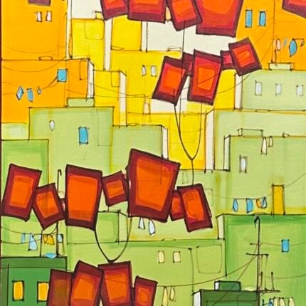 Painting by Salman Farooqi, 48x18 inches